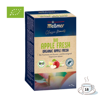 Meßmer Classic Moments Bio Apple Fresh, Früchtetee, Teebeutel im Kuvert, 2. Entnahmefach/displaytauglich, 40,5gBio Früchtetee mit Zitronen­ und Zitronengrasöl